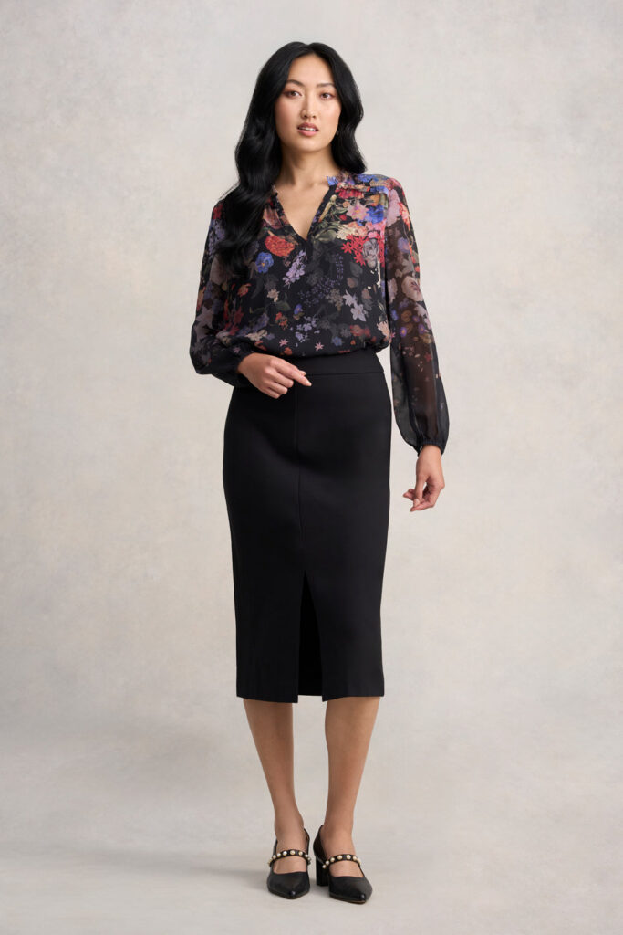 Ponte Midi Skirt - Black