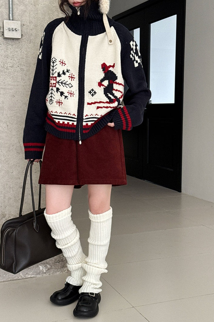 Retro Double Zip Cardigan