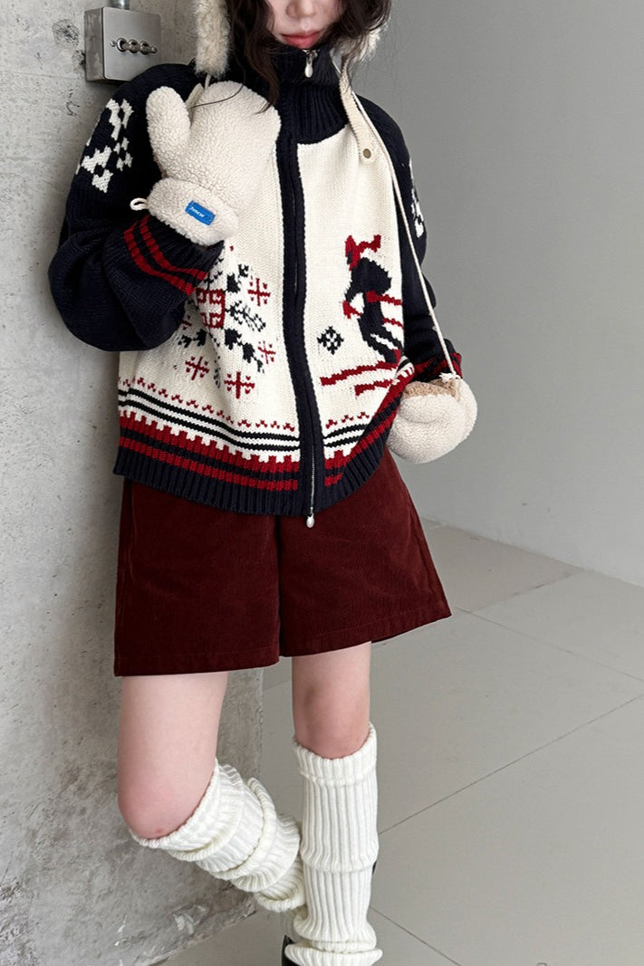 Retro Double Zip Cardigan