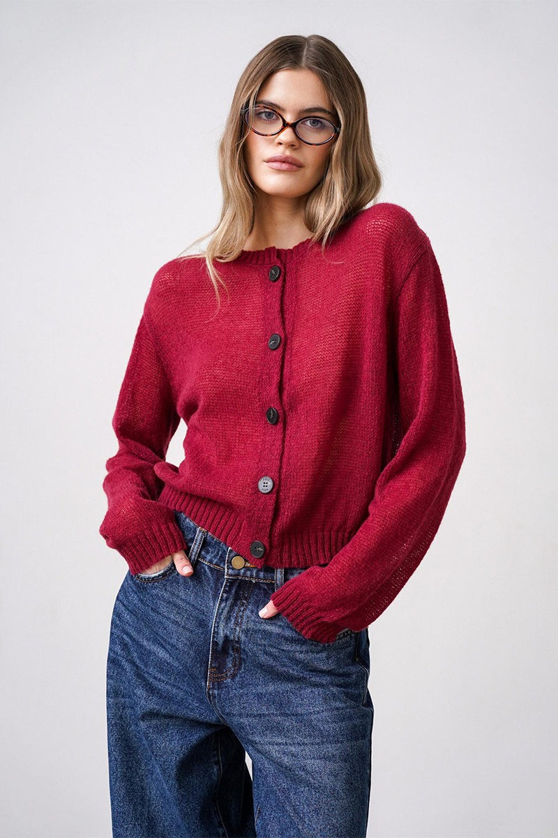Relaxed Fit Knit Cardigan