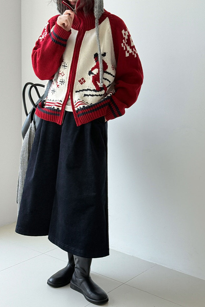 Retro Double Zip Cardigan
